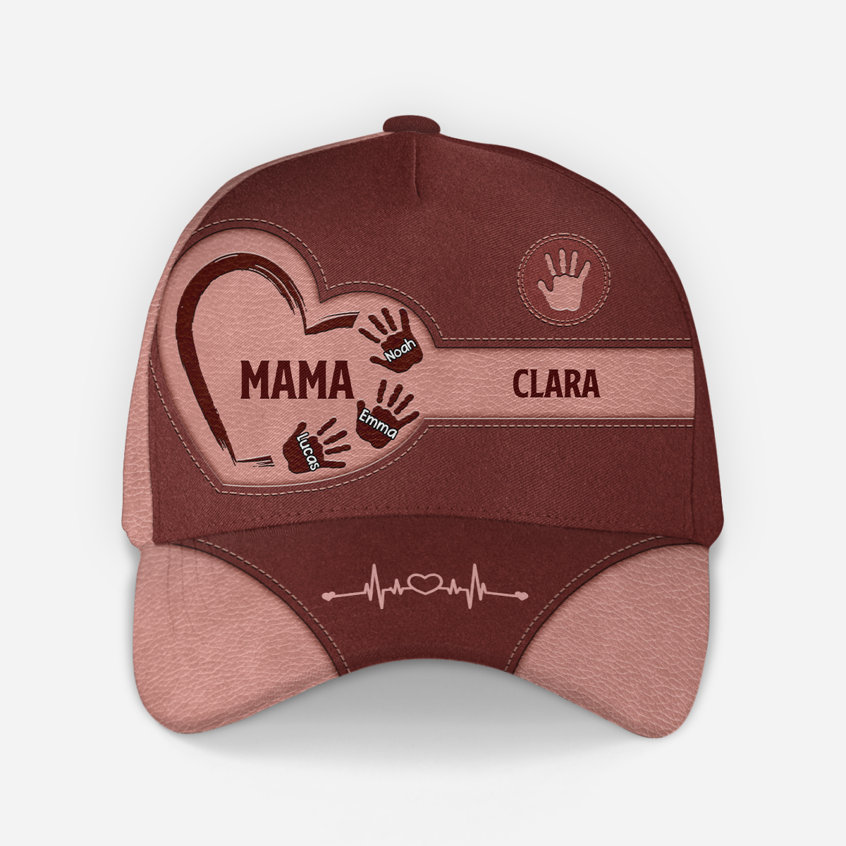 8231JGE2 3d druck effekt mama handabdruck herzschlag personalisiertes geschenk  kappen mamapapa 8231jtkma_c18100a2 7a51 4671 b037 8ff4c6b5ef95