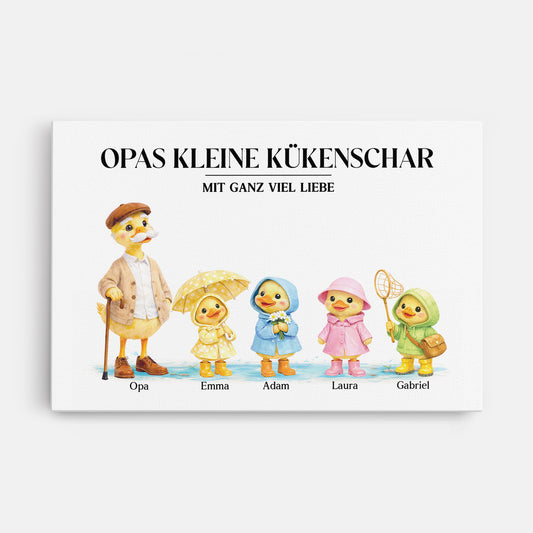 8252CGE1 opas kleine kukenschar mit ganz viel liebe personalisiertes geschenk  leinwand opa oma 8252c6pma