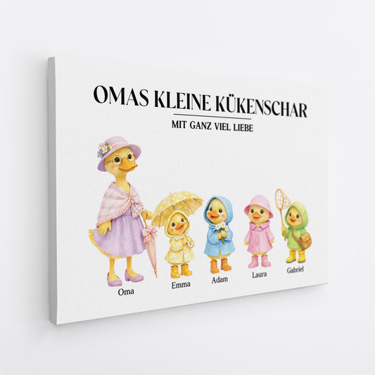 8252CGE2 opas kleine kukenschar mit ganz viel liebe personalisiertes geschenk  leinwand opa oma 8252c6pma