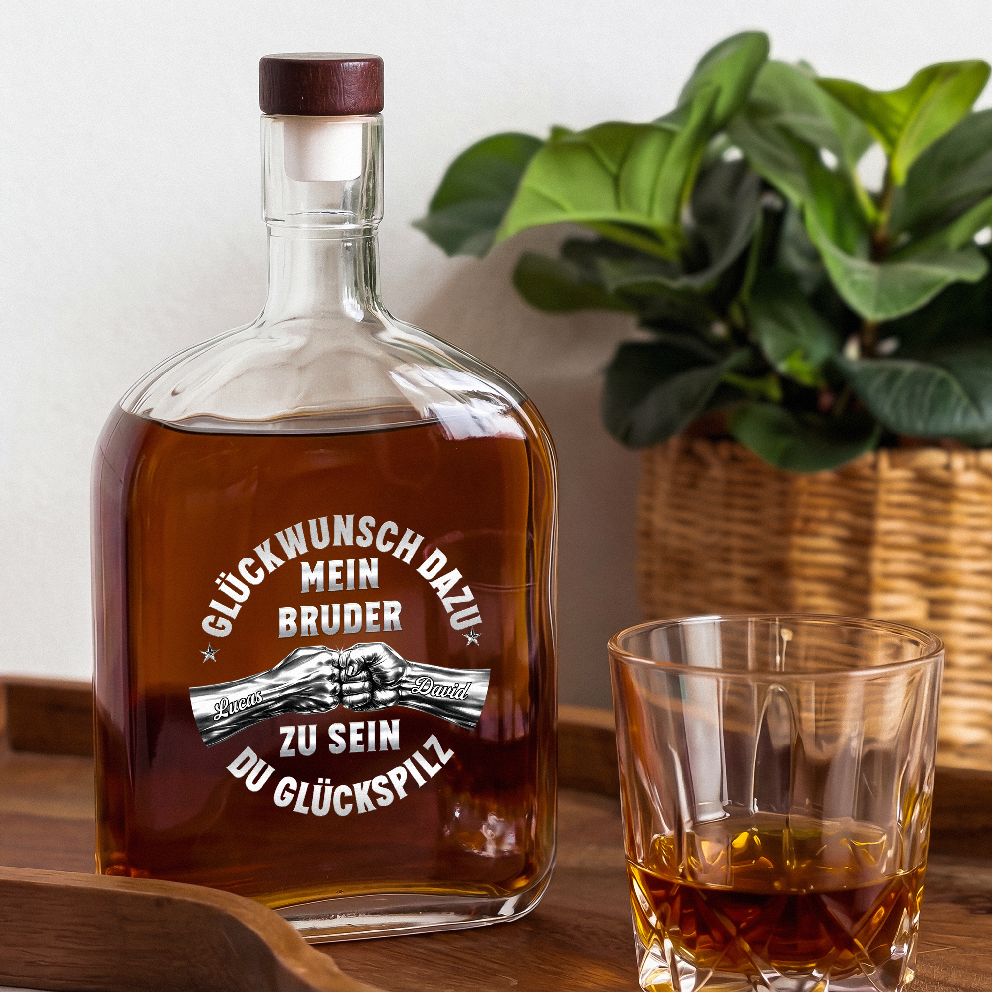 8257IGE2 3d druck effekt herzlichen gluckwunsch du bist mein bruder personalisierte geschenke fur manner  whiskyflasche 8257isfwe