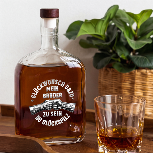 8257IGE2 3d druck effekt herzlichen gluckwunsch du bist mein bruder personalisierte geschenke fur manner  whiskyflasche 8257isfwe