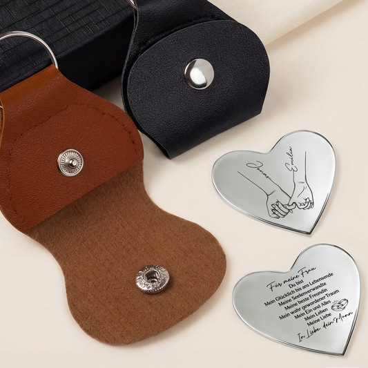8265AGE2 vom ersten kuss bis in den tod personalisierte paar geschenke  herz pocket hug schlusselanhanger 8265ajsfng