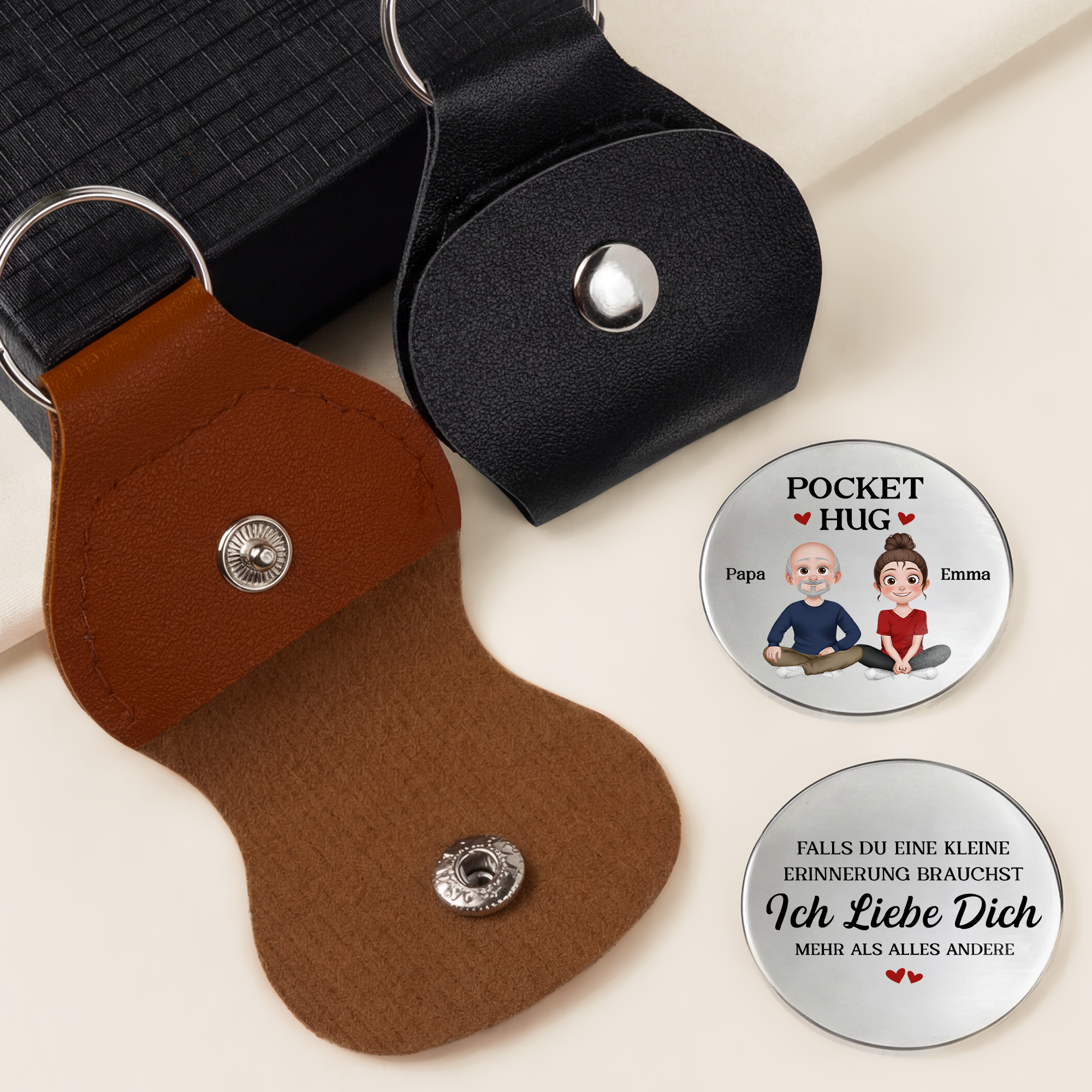 8266AGE2 ich liebe dich mehr als alles andere personalisiertes geschenk  pocket hug schlusselanhanger mama papa 8266aj8fca