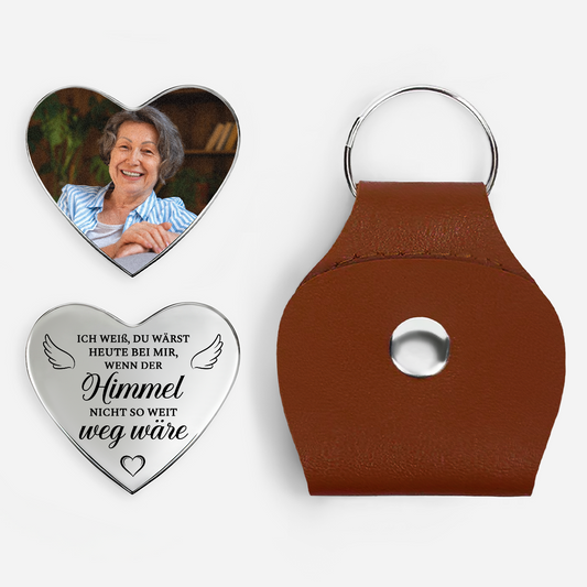 8272AGE1 wenn der himmel nicht so weit weg ware personalisierte trauergeschenke  herz pocket hug schlusselanhanger foto 8272ajtlza