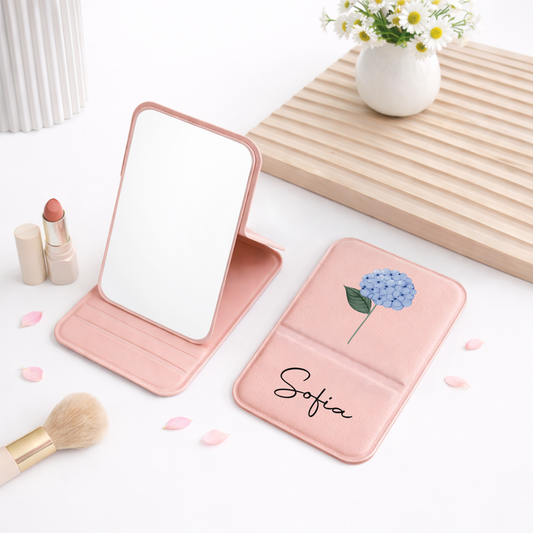 8310AGE2 name _ blume personalisiertes geschenk garten  taschenspiegel frauen 8310ajsf5a