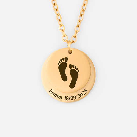 8317JGE1 baby handabdruck fussabdruck_ personalisierte geburtsgeschenke  kette fur babys 8317j