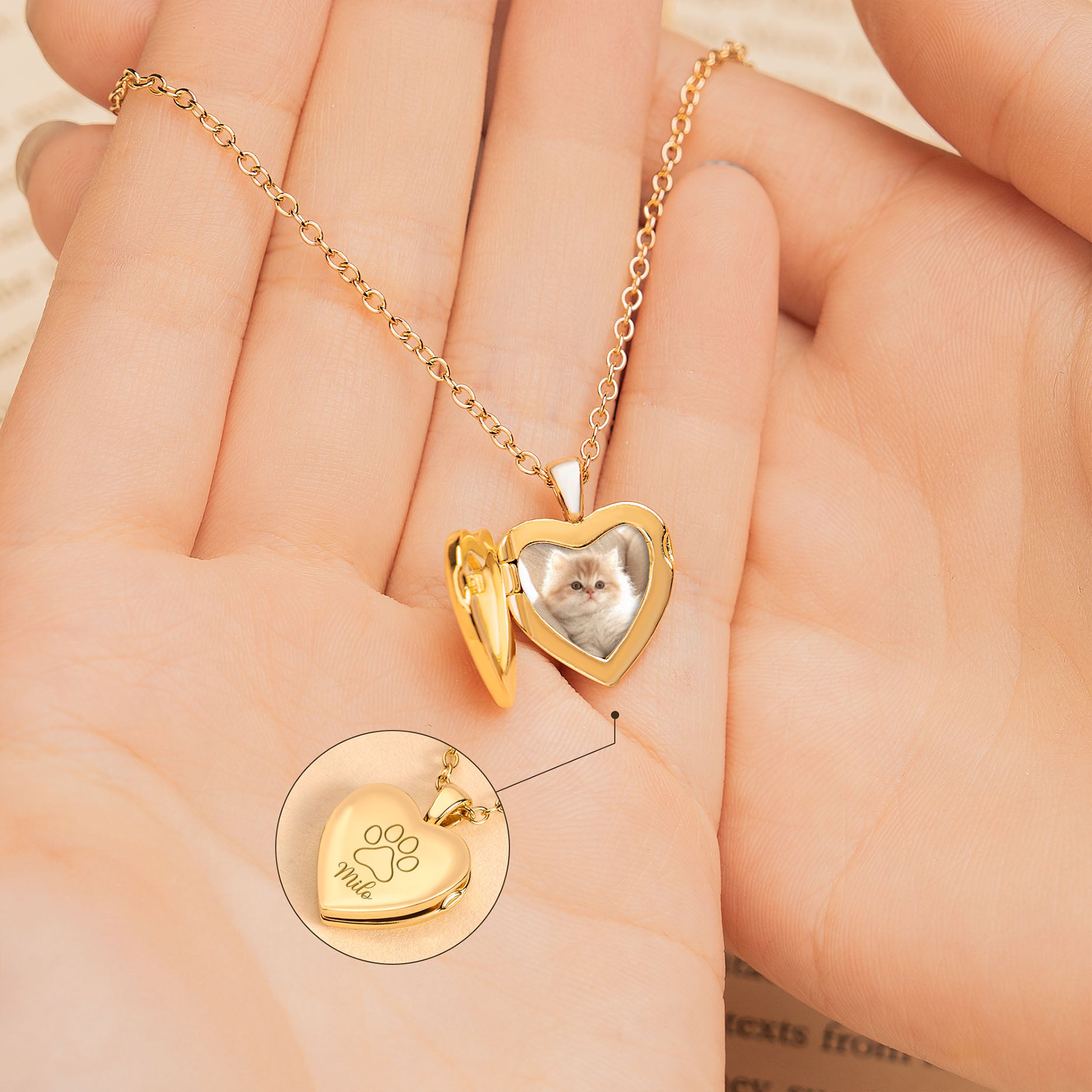 8334JGE1 pfote _ foto personalisiertes geschenk  herzkette mit bild zum aufklappen hund katze 8334j8v5d_2