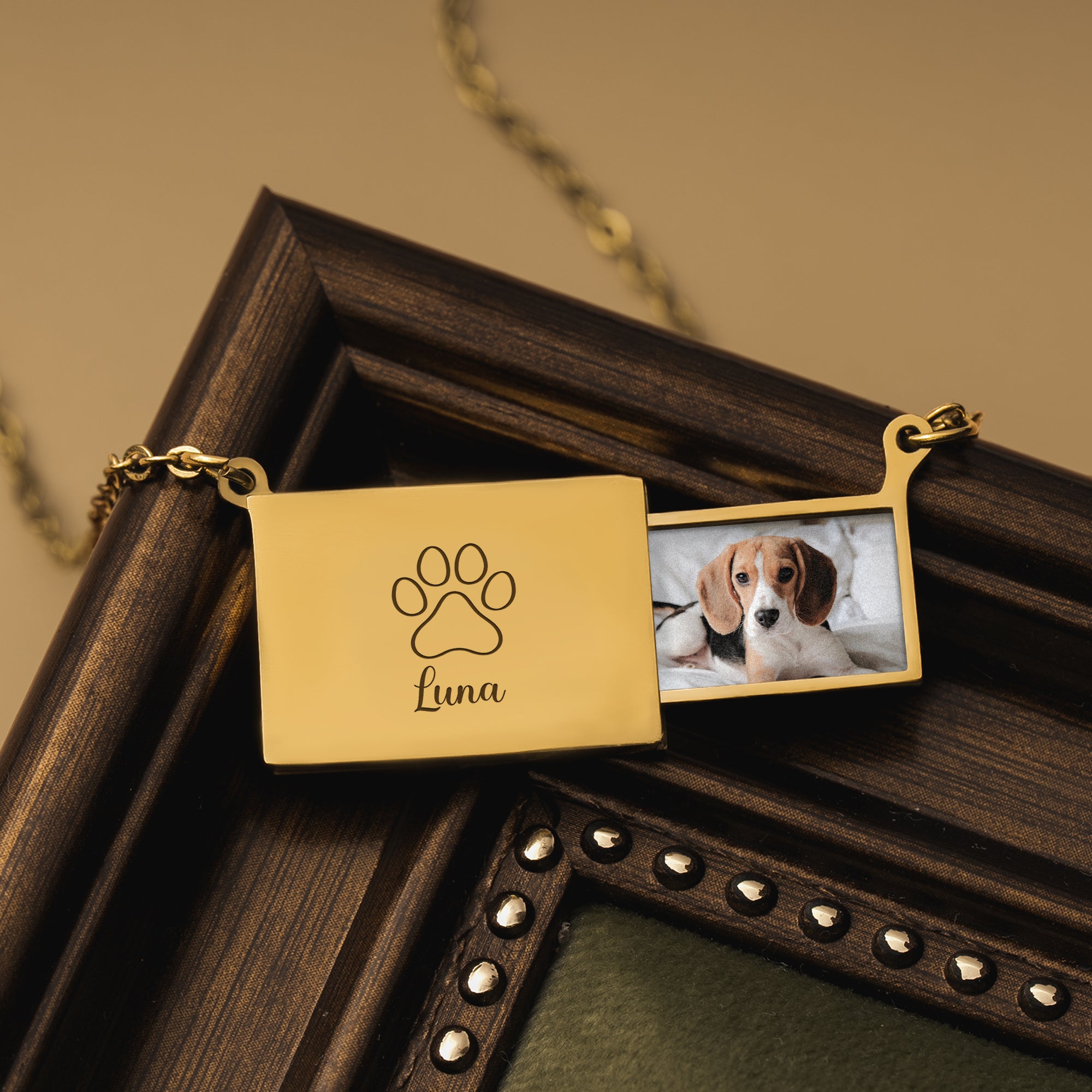 8334JGE2 pfote _ foto briefumschlag kette personalisiertes geschenk  kette katze hund 8334j8p5d