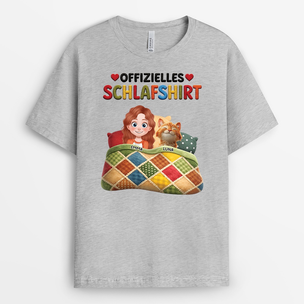 8350AGE2 3d druck effekt offizielles schlafshirt katze personalisierte geschenke katze  t shirt cartoon 8350achmd
