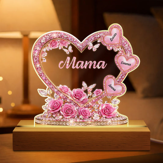 8422LGE1 3d druck effekt mama grosses herz blumen personalisiertes geschenk  nachtlicht_ mama oma 8422lcvwa