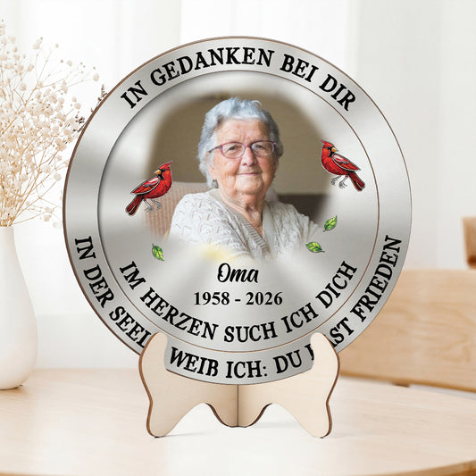 8426QGE2 du hast deinen frieden gefunden personalisierte trauergeschenke  holzaufsteller opa oma 8426qcpab