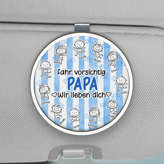 8433GGE1 fahr vorsichtig mama wir lieben dich personalisiertes geschenk  auto visier clip mama papa 8433gtyeb