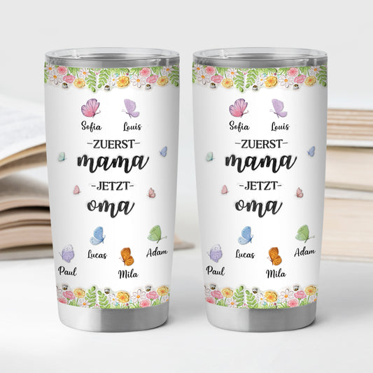 8457TGE2 3d druck effekt erst mama jetzt oma personalisiertes geschenk  590ml thermobecher schmetterlinge 8457t8pca