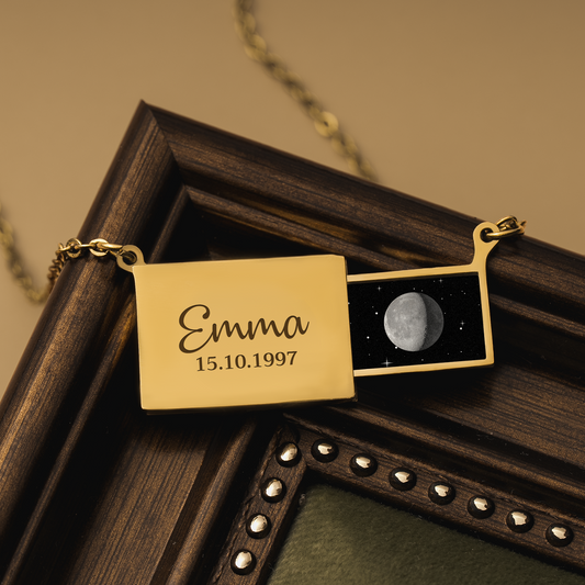8471JGE2 mondphase briefumschlag kette personalisierte geschenke fur frauen  kette 8471j8f5a