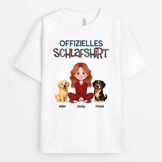 8517AGE1 offizielles schlafshirt hund personalisierte hunde geschenke  t shirt cartoon punktchenmuster 8517atqlc