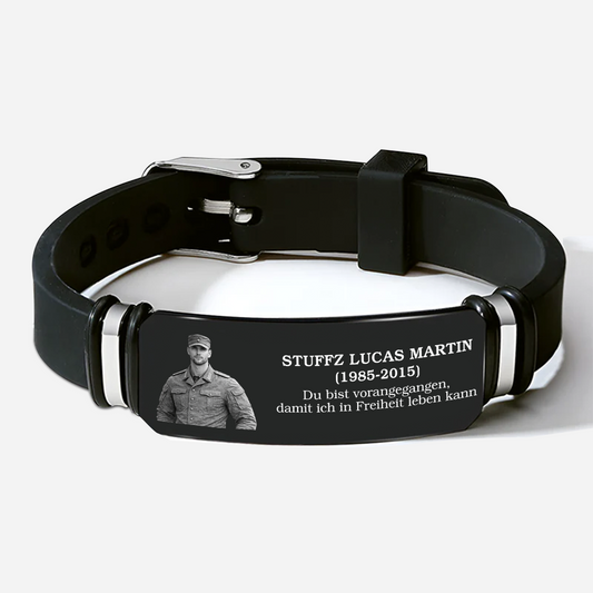 8538JGE1 du bist vorangegangen damit ich in freiheit leben kann uhrenband personalisierte trauergeschenke  armband mit foto_ fur soldat 8538jsfcb