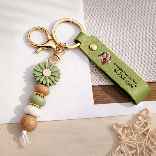 8540MGE1 wo auch immer du hingehst meine liebe folgt dir personalisierte paar geschenke  daisy schlusselanhanger perlen foto 8540mjsvcg_2