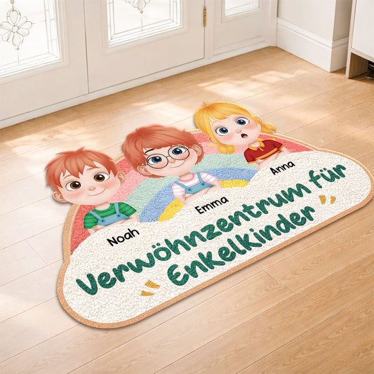 8554AGE2 verwohnzentrum fur enkelkinder personalisiertes geschenk  fussmatte oma und opa unregelmassige form regenbogen 8554adtkla
