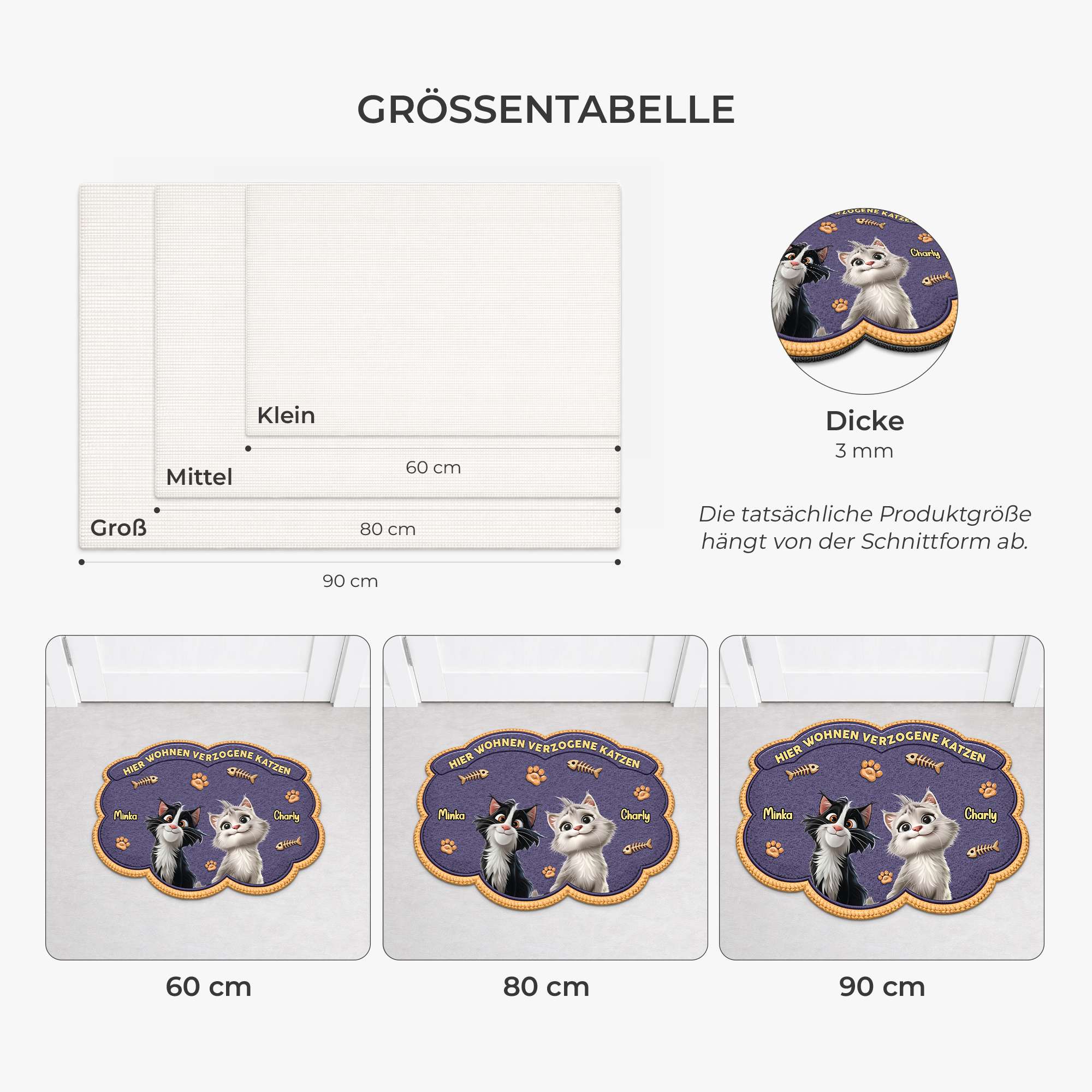 8558AGE1 hier wohnen verzogene katzen personalisierte geschenke katze  fussmatte unregelmassige form 8558adavrd_4