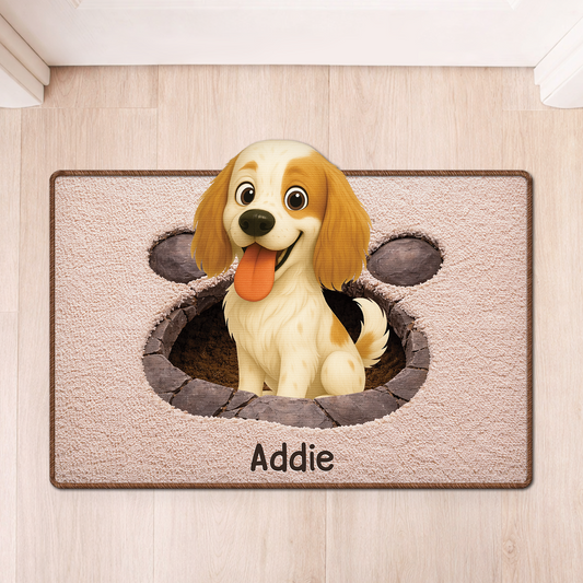 8565AGE1 3d druck effekt hund personalisiertes hunde geschenk  fussmatte unregelmassige form 8565adsfnc