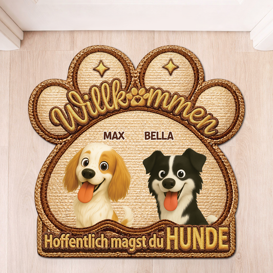 8568ADGE1 3d druck effekt hoffentlich magst du hunde personalisiertes hunde geschenk  fussmatte unregelmassige form 8568adshlc_1
