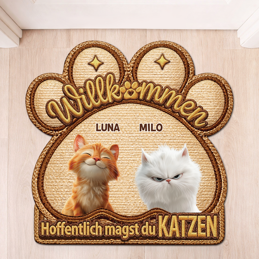 8568AGE1 3d druck effekt hoffentlich magst du katzen personalisierte geschenke katze  fussmatte unregelmassige form 8568adshld