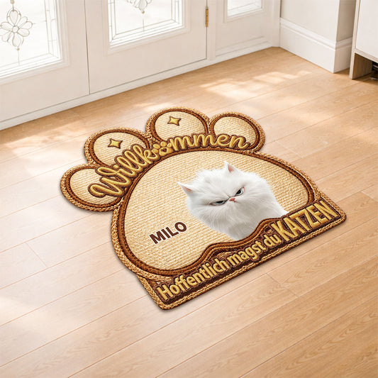 8568AGE2 3d druck effekt hoffentlich magst du katzen personalisierte geschenke katze  fussmatte unregelmassige form 8568adshld