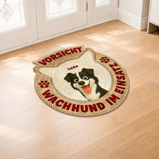 8569AGE1 3d druck effekt vorsicht wachhunde im dienst fussmatte personalisiert hund_ unregelmassige form 8569adslbc_2