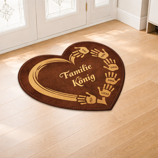 8577AGE2 3d druck effekt familie handabdruck personalisierte geschenke familie  fussmatte unregelmassige form 8577adncwi