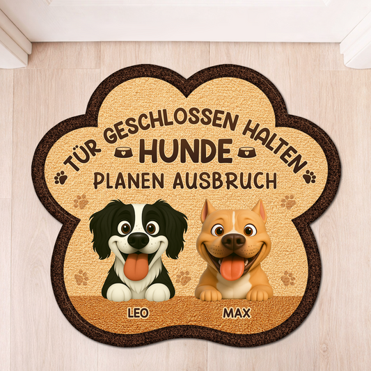 8581AGE1 tur geschlossen halten hunde planen ausbruch personalisiertes hunde geschenk  fussmatte unregelmassige form 8581ad6qwc_1