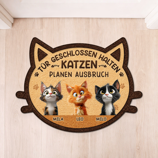 8581AGE1 tur geschlossen halten katzen planen ausbruch personalisierte geschenke katze  fussmatte unregelmassige form 8581ad6qwd