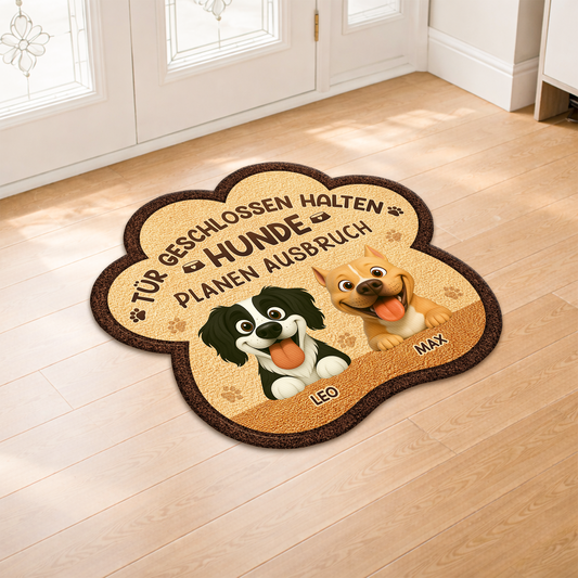 8581AGE2 tur geschlossen halten hunde planen ausbruch personalisiertes hunde geschenk  fussmatte unregelmassige form 8581ad6qwc