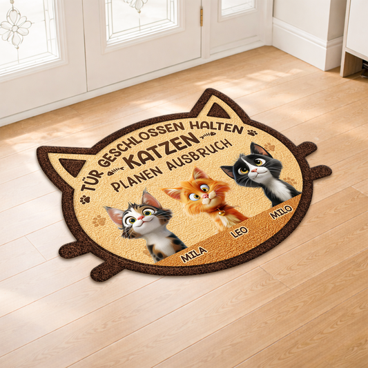 8581AGE2 tur geschlossen halten katzen planen ausbruch personalisierte geschenke katze  fussmatte unregelmassige form 8581ad6qwd