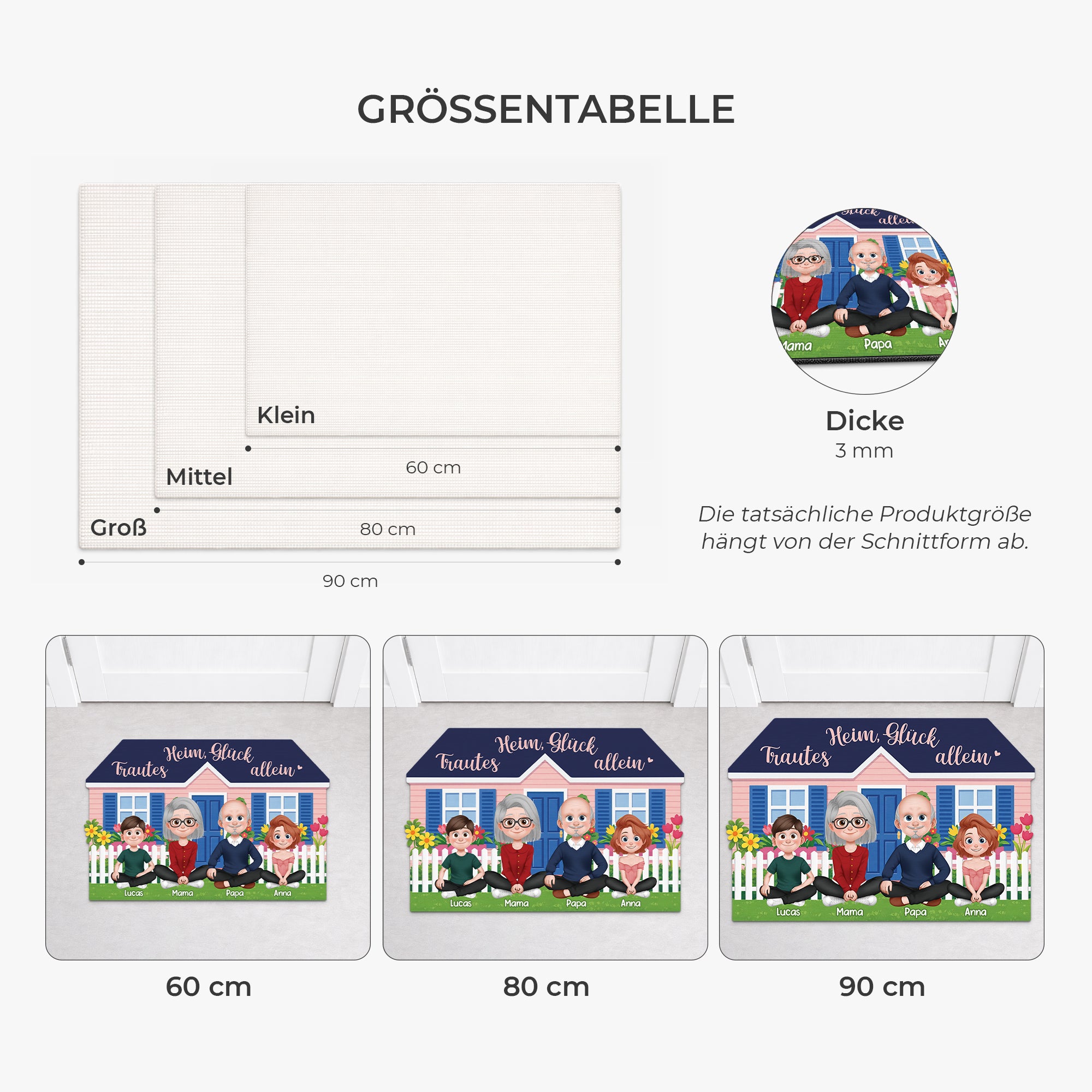 8592AGE3 trautes heim gluck allein personalisierte geschenke familie  fussmatte unregelmassige form 8592adcpti