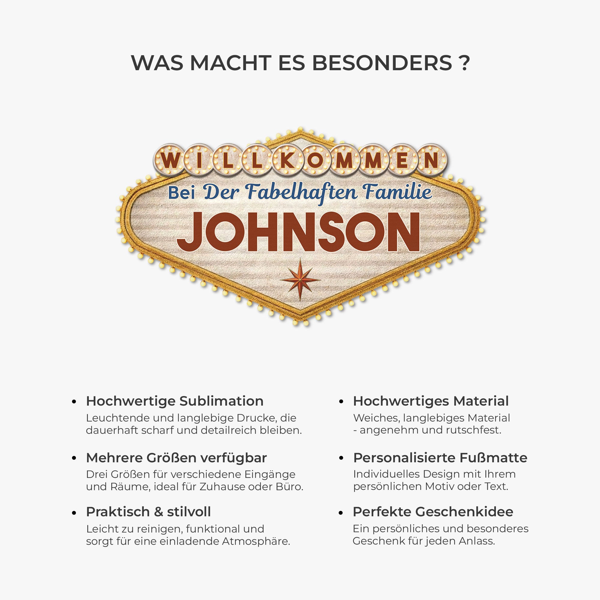 8594AGE6 3d druck effekt willkommen bei der fabelhaften familie personalisierte geschenke familie  fussmatte unregelmassige form 8594adchri