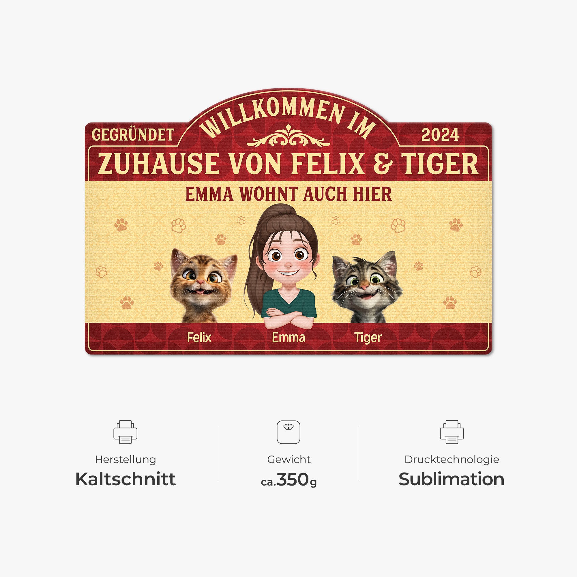 8609AGE1 willkommen im zuhause personalisierte geschenke katze  fussmatte unregelmassige form 8609adavmd_4