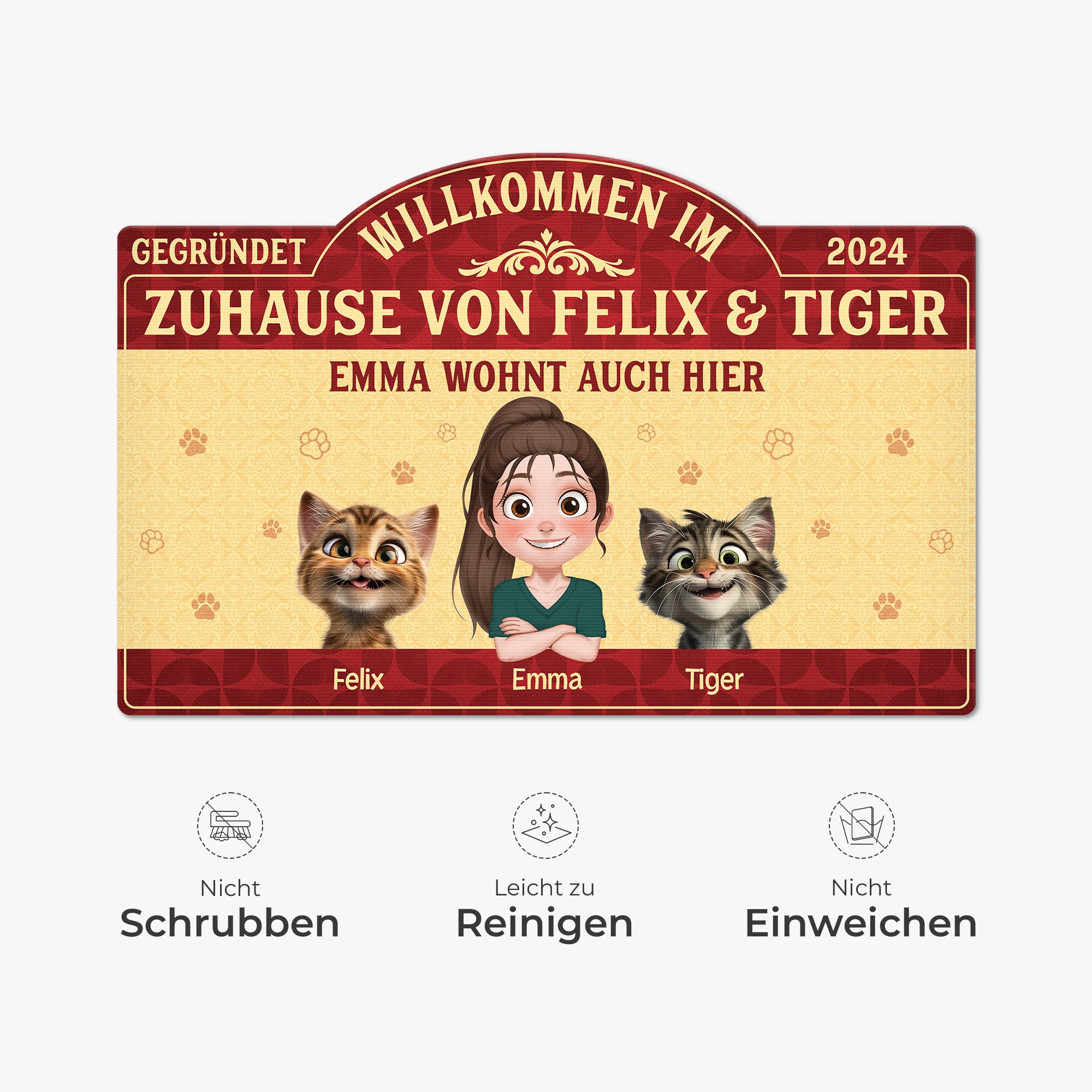 8609AGE1 willkommen im zuhause personalisierte geschenke katze  fussmatte unregelmassige form 8609adavmd_5