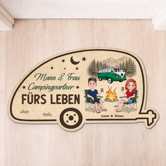 8615AGE1 zuhause ist wo man parkt personalisiert_e paar geschenke  fussmatte camping unregelmassige form 8615adtfhg