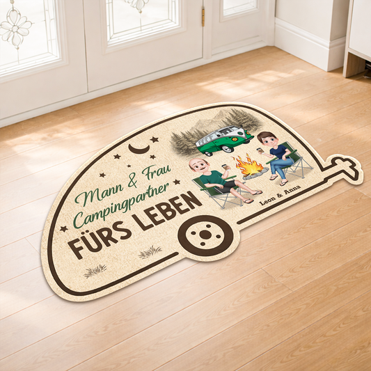 8615AGE1 zuhause ist wo man parkt personalisiert_e paar geschenke  fussmatte camping unregelmassige form 8615adtfhg_2