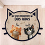 8626AGE1 ich regiere das haus personalisierte geschenke katze  fussmatte unregelmassige form auto 8626ad8yrd