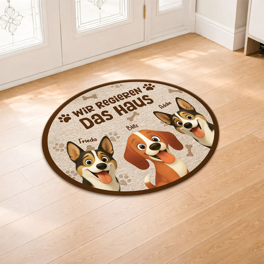 8626AGE2 ich regiere das haus personalisiertes hunde geschenk  fussmatte unregelmassige form auto 8626ad8yrc