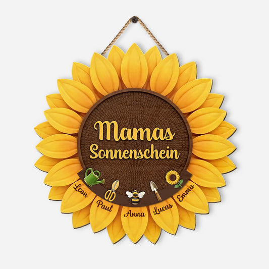 8673QGE1 mamas sonnenschein personalisiertes geschenk  holzschild mama oma sonnenblumen 8673qclta