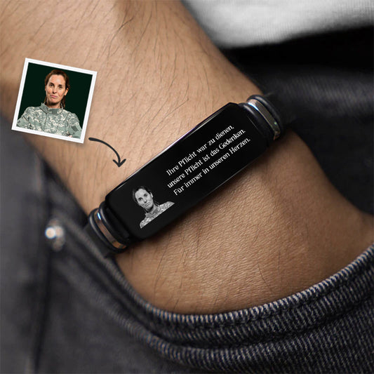 8695JGE1 ihre pflicht war zu dienen unsere pflicht ist das gedenken personalisierte trauergeschenke  armband mit foto_ 8695jtv5b_2
