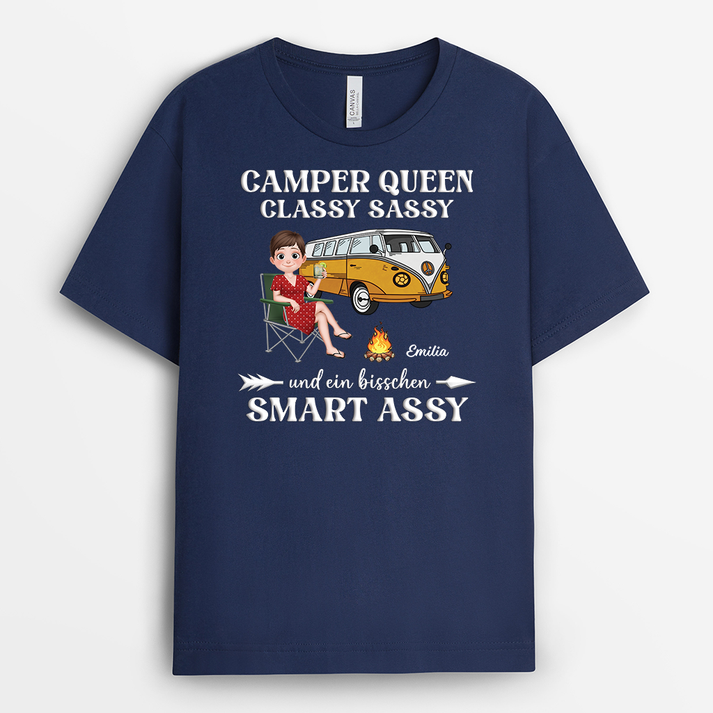 8745AGE2 camper queen personalisierte geschenke fur frauen  t shirts 8745a8fca
