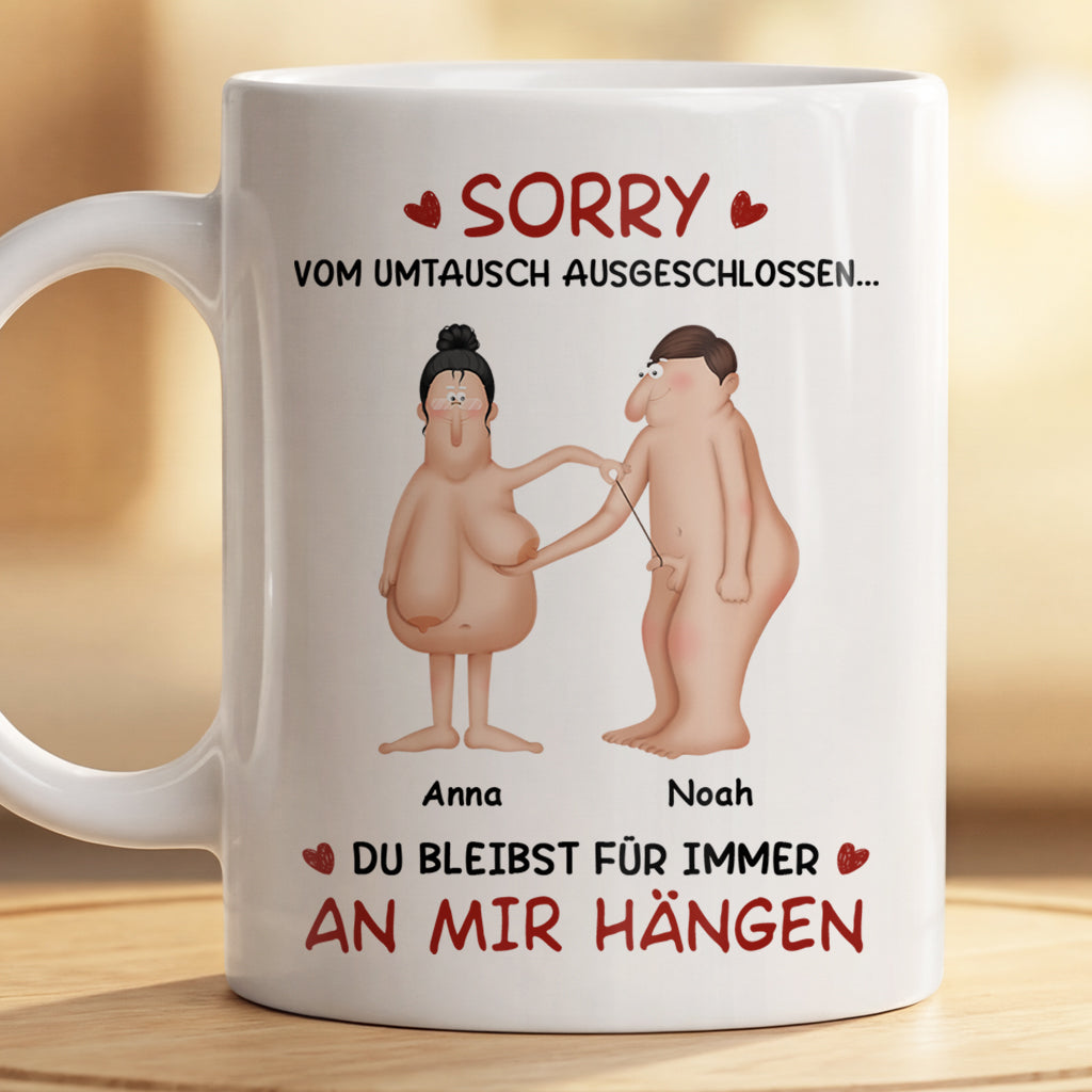 8768MGE2 vom umtausch ausgeschlossen personalisierte paar geschenke  tassen lustig 8768mcdzg