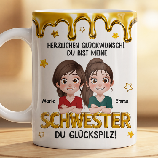 8889MGE2 herzlichen gluckwunsch du bist mein bruder personalisiertes geschenk  tasse bruder schwester geschiwster 8889msfzb