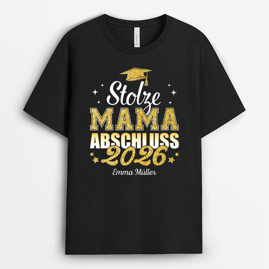 8933AGE1 stolze mama personalisierte geschenke abschluss  t shirt mama papa 8933aayla