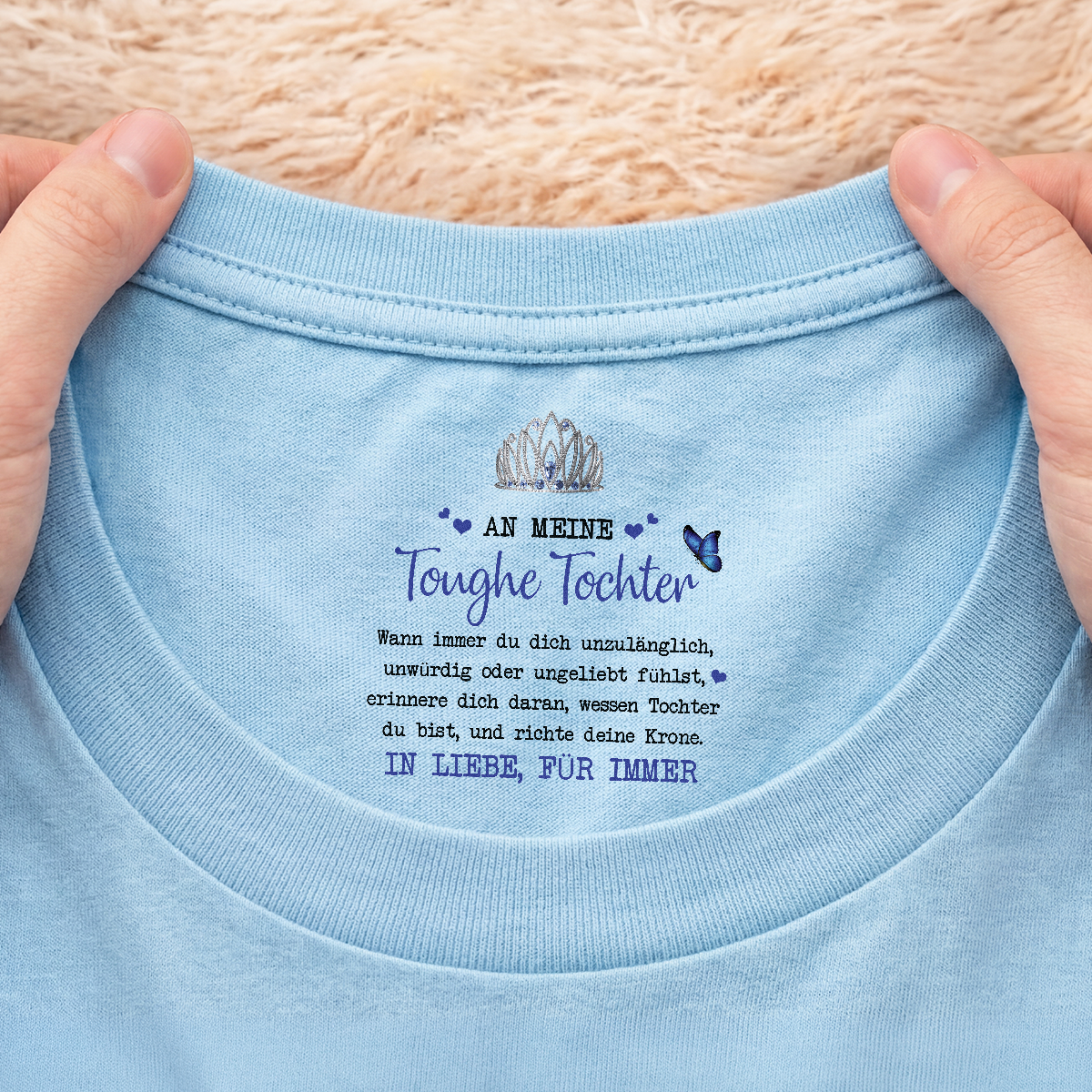 8943AGE2 an meine toughe tochter personalisierte geschenke fur frauen  weisses t shirt nackenlabel drucken 8943aasfra