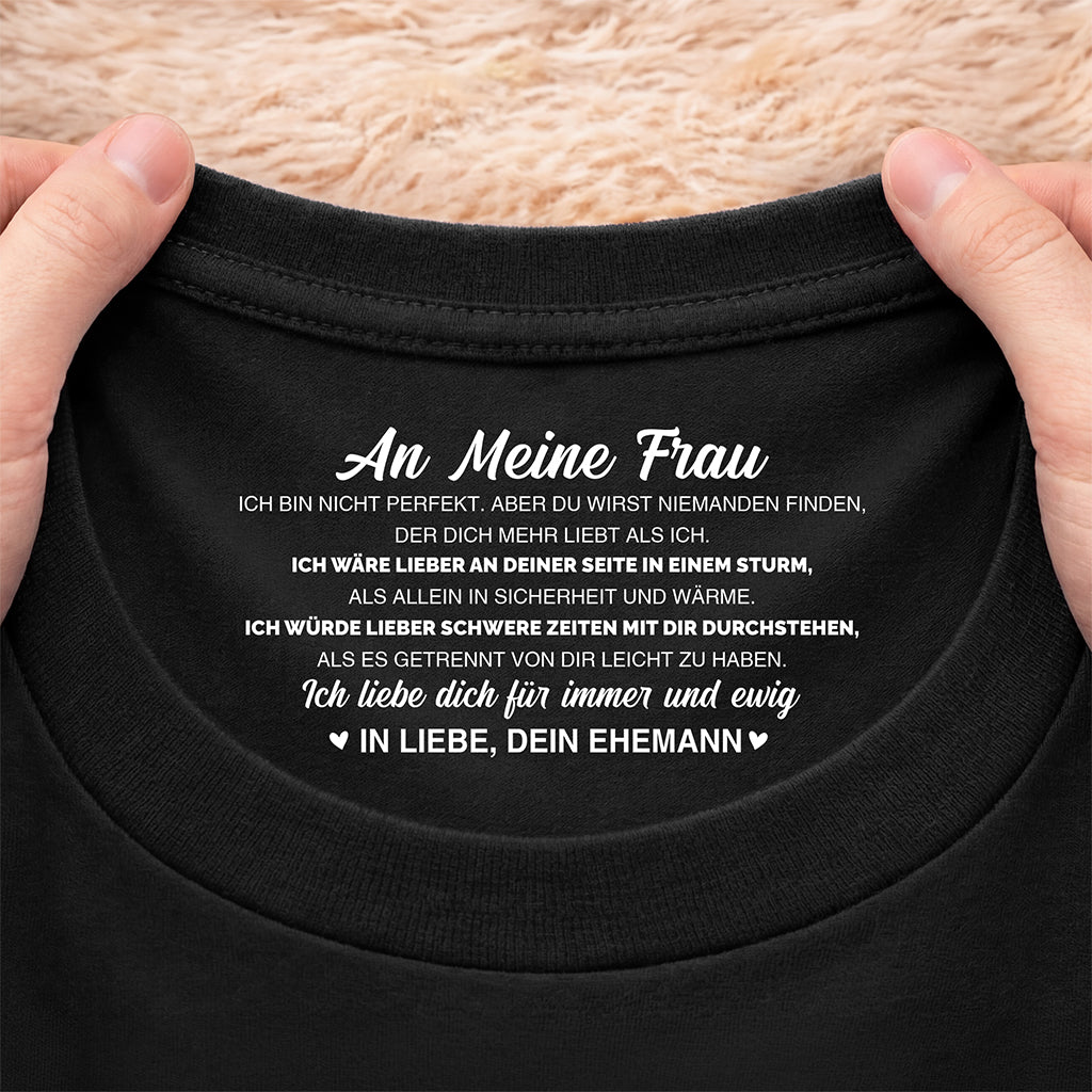 8950AGE2 ich liebe dich fur immer und ewig personalisierte geschenke paare  schwarzes t shirt nackenlabel drucken 8950aa6dcg