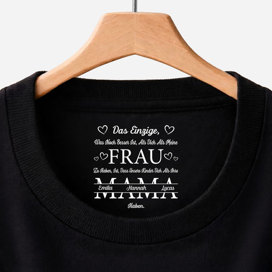 8963AGE1 das einzige was noch besser ist personalisiertes geschenk  schwarzes t shirt nackenlabel drucken mama papa 8963aasdsa